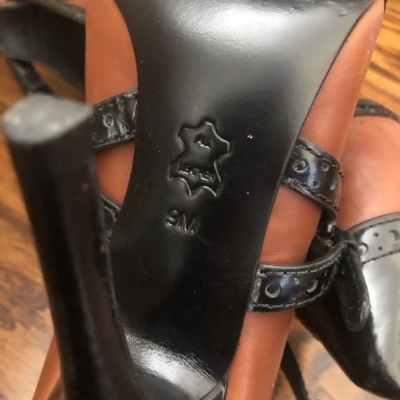 TORY BURCH Judith Brown and Black Leather Strappy Stiletto Heels Sz 9m - Picture 10 of 15